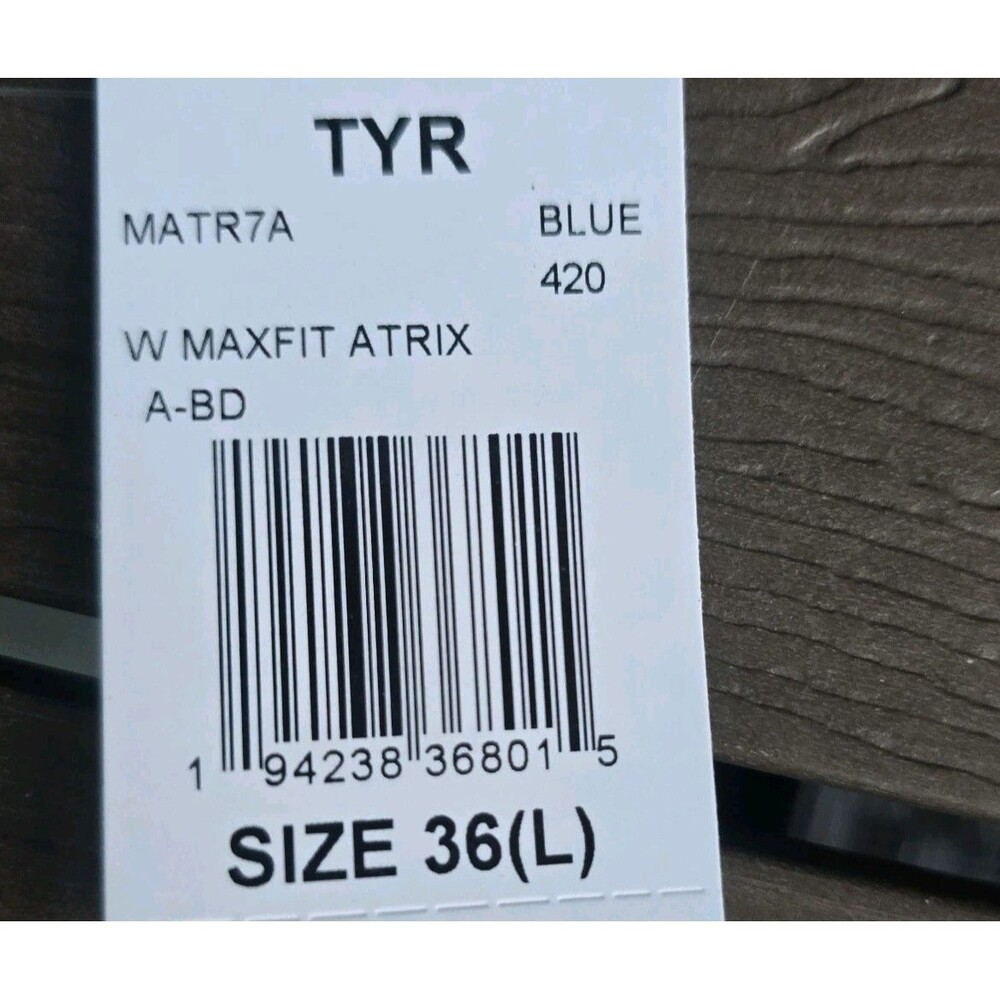 TYR Women's Durafast blue Atrix Maxfit 1 piece Swimsuit Sz 36 NEW - Picture 3 of 3